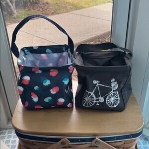Thirty-One Little Carry All Caddy - Set of 2 - Painted Dot Trio and Bicycle